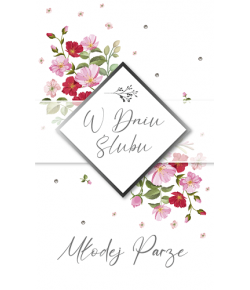 kartka ślubna zdobiona cyrkoniami delikatna Lux66
