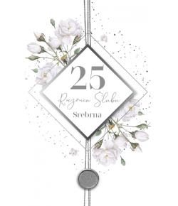 Kartka na 25 rocznicę ślubu Srebrne Gody LUX73