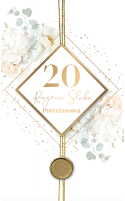 Kartka na 20 rocznicę ślubu Porcelanową LUX72