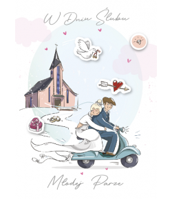 Prezent na ślub zabawna kartka z życzeniami GM860