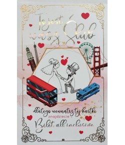 Kartki ślubne z biletem na wspólną podróż 5K10