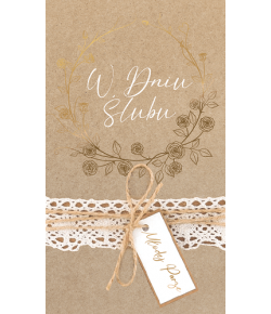 Kartka ślubna elegancka vintage KPAS118