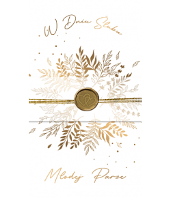 Na ślub kartka z życzeniami złota KPAS115