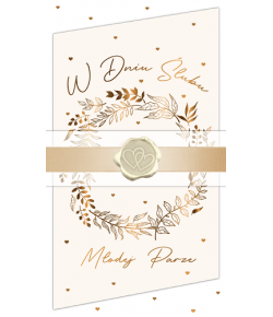 Na ślub kartka z życzeniami perłowa KPAS113