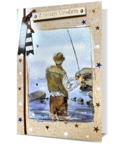 Dla Wędkarza Kartka urodzinowa retro HM2707