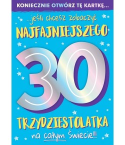 Kartka na 30 urodziny dla chłopaka zabawna PCDK922