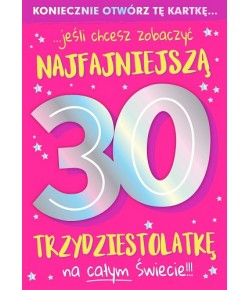 Kartka na 30 urodziny dla kobiety wesoła PCDK921