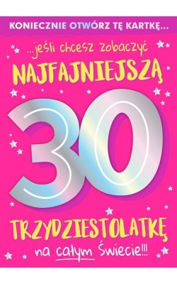 Kartka na 30 urodziny dla kobiety wesoła PCDK921