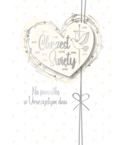 Kartki na Chrzest pięknie zdobione DK914