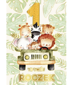 Na Roczek Kartka z życzeniami zabawna XL PQ158