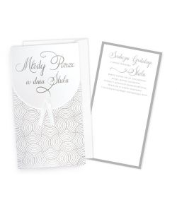 Kartka ślubna z życzeniami elegancka PM261