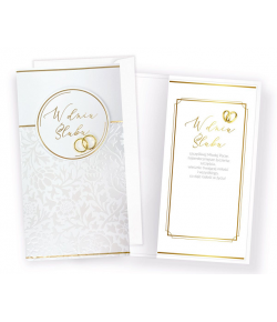 Kartka ślubna z życzeniami perłowa PM259