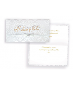 Kartka na ślub z życzeniami perłowa PM235