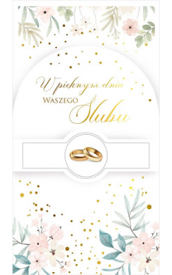 Kartka ślubna z życzeniami pastelowa PM243