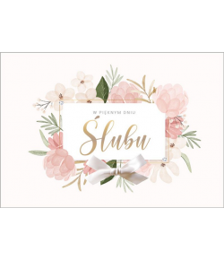 Kartki ślubne z życzeniami eleganckie Duże KPE166