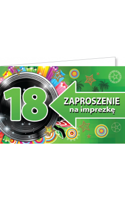 Zaproszenie na 18-tkę zestaw 10 szt  ZZ09