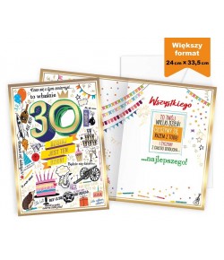 Kartka na 30 urodziny Wielka Duża PCP38