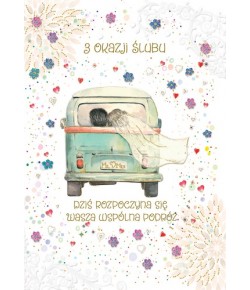 Kartka na ślub z życzeniami dla Młodej Pary TS125