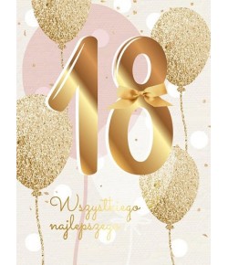 Kartka na 18 urodziny bogato zdobiona DKP5