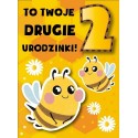 Kartka na 2 urodzinki bogato zdobiona DKP34
