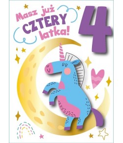 Kartka na 4 urodziny dla dziewczynki DKP38