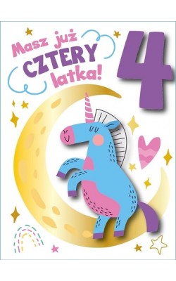 Kartka na 4 urodziny dla dziewczynki DKP38