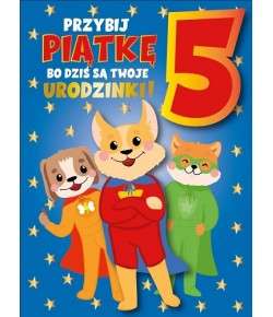 Kartka na 5 urodziny zabawna, wesoła DKP39