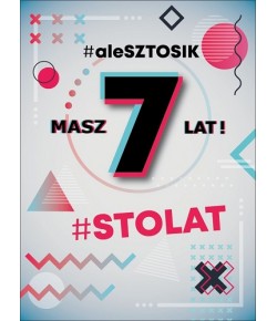 Kartka na 7 urodziny bogato zdobiona DKP44