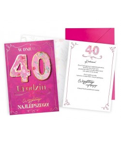 Kartka na 40 urodziny dla Kobiety DKP21