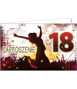 Zaproszenia na 18-tkę zestaw 10 szt  ZZ07