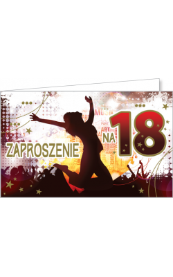 Zaproszenia na 18-tkę zestaw 10 szt  ZZ07