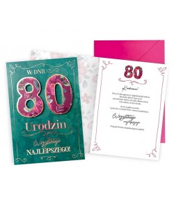 Kartka na 80 urodziny dla Kobiety DKP29