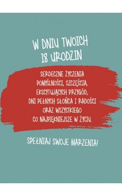 Kartka na osiemnastkę z dowodem osobistym GIFT144