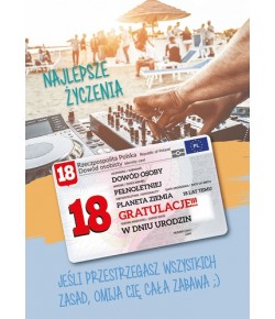 Kartka na osiemnastkę z dowodem osobistym GIFT149