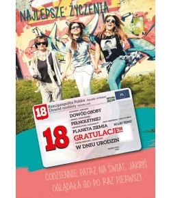 Kartki na 18 urodziny z dowodem osobistym GIFT150