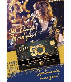Kartka na 50 urodziny z kartą kredytowa VIP GIFT157