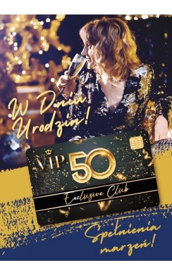 Kartka na 50 urodziny z kartą kredytowa VIP GIFT157
