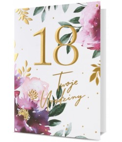 Kartki na 18 urodziny eleganckie, pastelowe HM2724