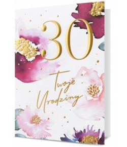 Kartka na 30 urodziny elegancka, pastelowa HM2725