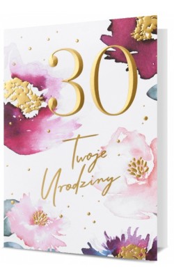 Kartka na 30 urodziny elegancka, pastelowa HM2725