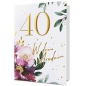 Kartka na 40 urodziny elegancka akwarela HM2726