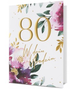 Kartka na 80 urodziny z życzeniami HM2730
