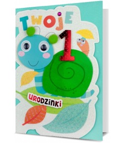 Kartka na Roczek pięknie zdobiona HM1642