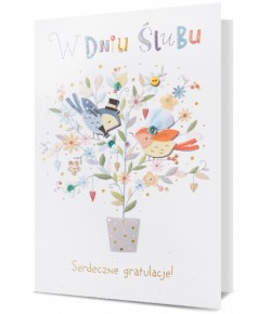 Kartka na ślub bogato zdobiona, romantyczna HM1127