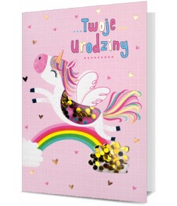 Kartka na Urodziny dla dziewczynki jednorożec HM1930