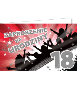 Zaproszenia na 18-tkę zestaw 10 szt  ZZ05