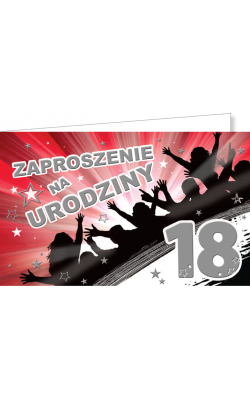 Zaproszenia na 18-tkę zestaw 10 szt  ZZ05