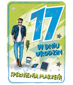 Kartka na 17 urodziny dla chłopaka GM759