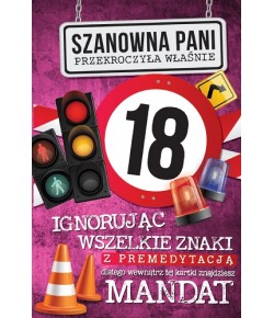 Kartka na 18 urodziny dla Dziewczyny z mandatem JCX8