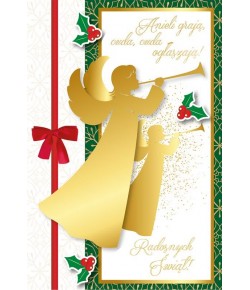 Kartka świąteczna Anioły pięknie zdobione DK816